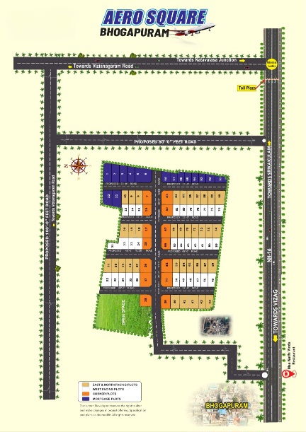 Aero Square layout plan for VMRDA approved plots in Bhogapuram near Vizag Airport