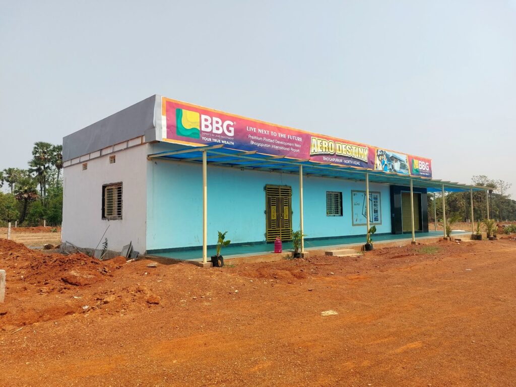 Office building inside Aero Destiny Bhogapuram VMRDA plots project