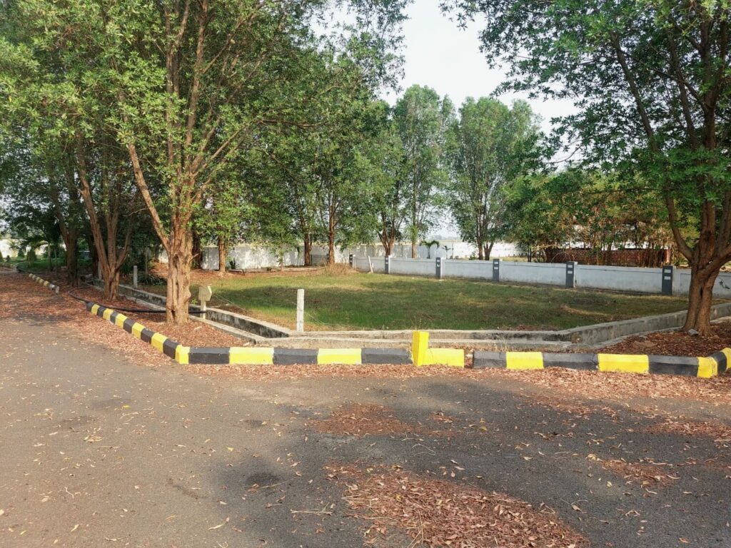 Airport corridor plots near Bhogapuram Airport with greenery and internal roads