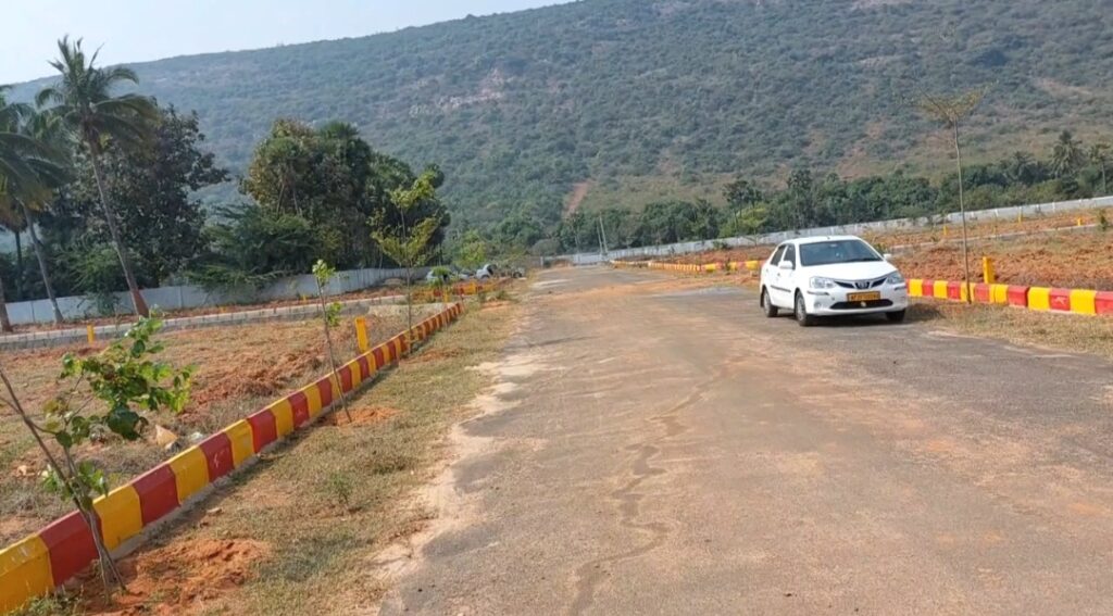 Best real estate projects in Vizag at Atchutapuram with developed roads and scenic hill view