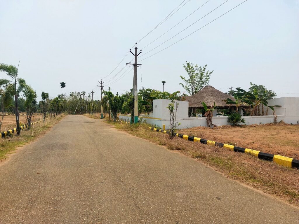 Developed VMRDA layout road at Kohinoor Gateway project in Bhogapuram, Vizag