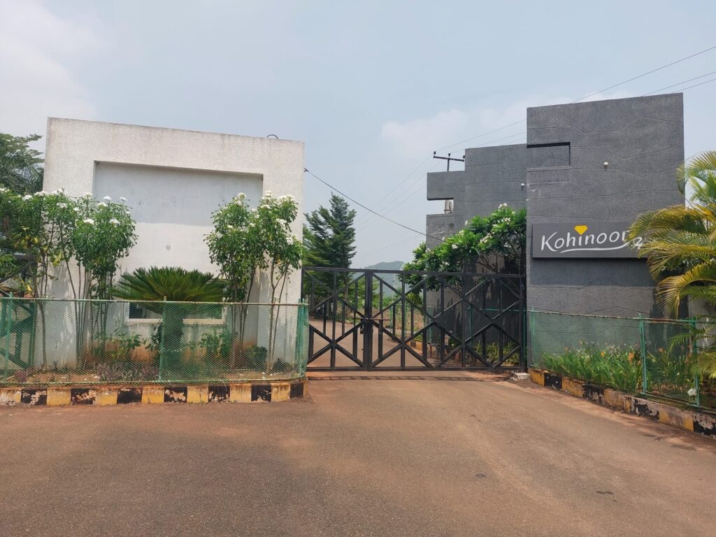 Gated entrance and developed residential plots at Kohinoor Hills project in Kothavalasa, Vizag