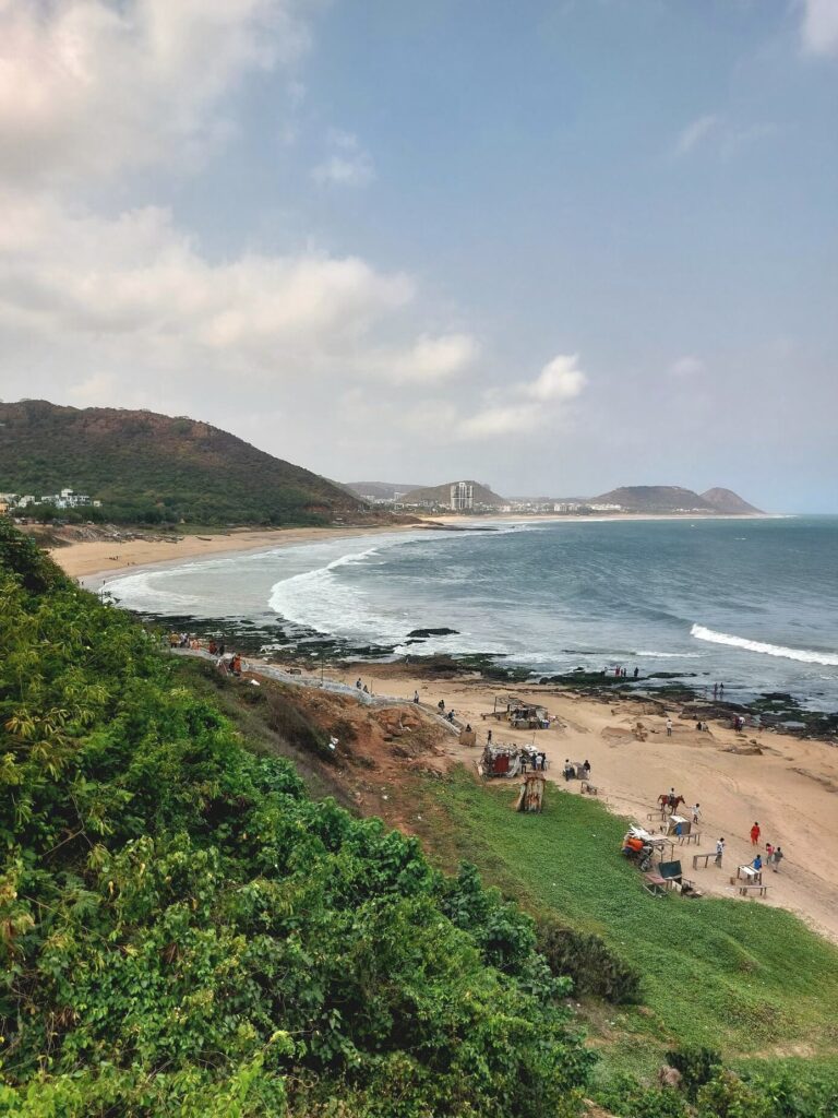 Scenic Vizag coastline and beach view highlighting the lifestyle appeal of real estate investment in Visakhapatnam
