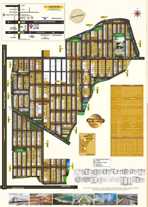 Kohinoor Hills layout plan for VMRDA approved plots in Kothavalasa near Vizag