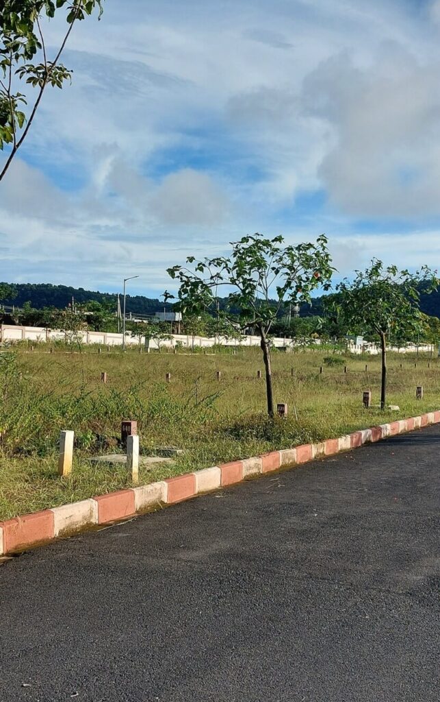 VMRDA approved plots in Bheemili with developed roads and open residential layout near Vizag