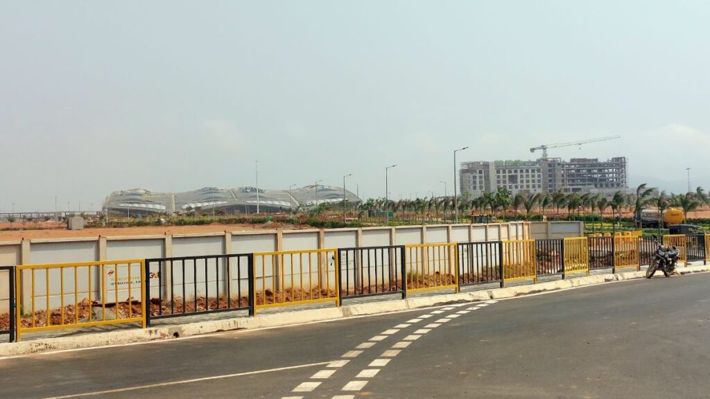 Bhogapuram International Airport terminal under construction in Vizag, Andhra Pradesh