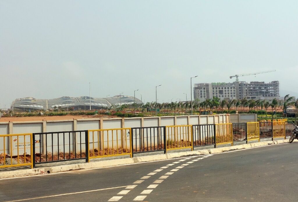 Bhogapuram International Airport terminal under construction in Vizag, Andhra Pradesh