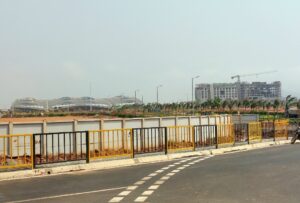 Bhogapuram International Airport terminal under construction in Vizag, Andhra Pradesh